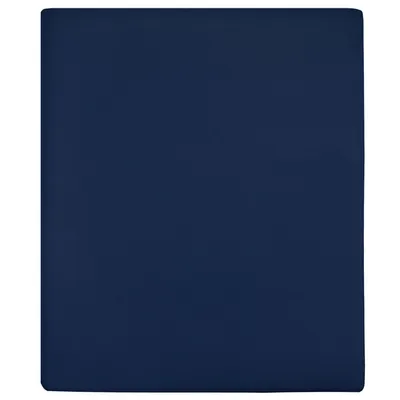 vidaXL Cearșaf de pat cu elastic, 2 buc, bleumarin, 140x200 cm, bumbac