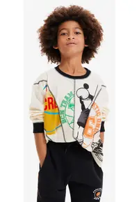 Bluza cu imprimeu si cusaturi decorative Roy -