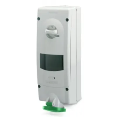 Priza interblocabilan32A 2P+E 2h >50V >300-500Hz 136X390MM terminal cu surub Cu interblocaj mecanic