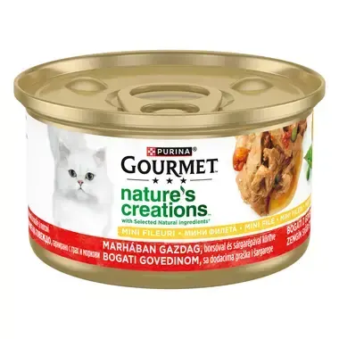 Conserva pentru pisici Gourmet Nature s Creations cu vita 85 gr
