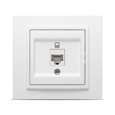 Priza UTP 1xRJ45 CAT6E ST, Alb mat, Zena, EL-BI