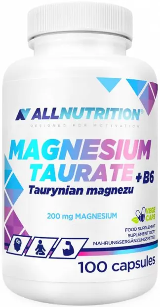 Magnesium Taurate + B6, 100 capsule, AllNutrition