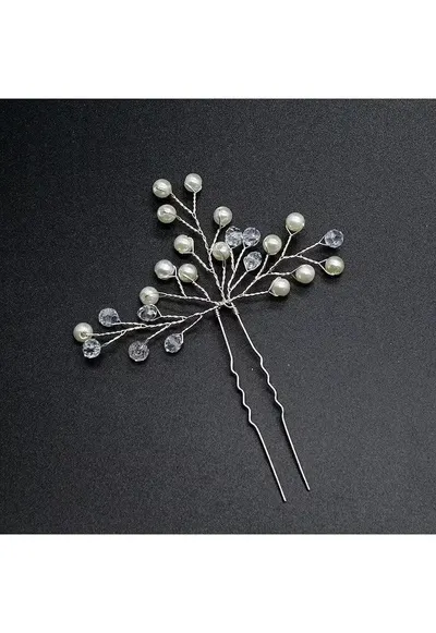Accesoriu par - argintiu - cu perlute - Marika C1