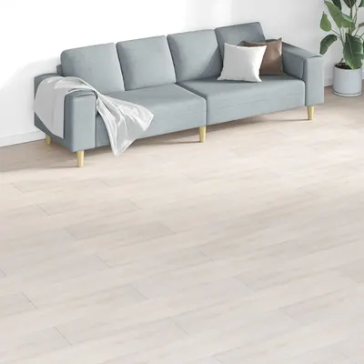 vidaXL Plăci de Pardoseală Alb 5,26 m² 18 buc. PVC