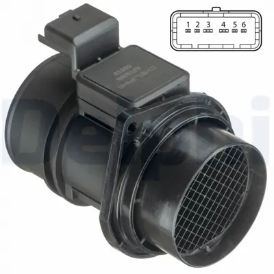Senzor debitmetru (6 pin, modul) potrivit OPEL MOVANO A; RENAULT AVANTIME, ESPACE III, ESPACE IV, LAGUNA II, MASTER II, VEL SATIS 1.9D-2.8D 07.98