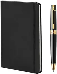 Set de pixuri Sheaffer 300 - Black/Gold, cu un caiet