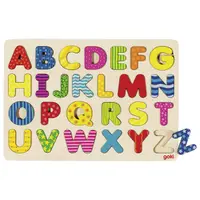 Puzzle din lemn cu 26 de litere multicolore- Alfabet