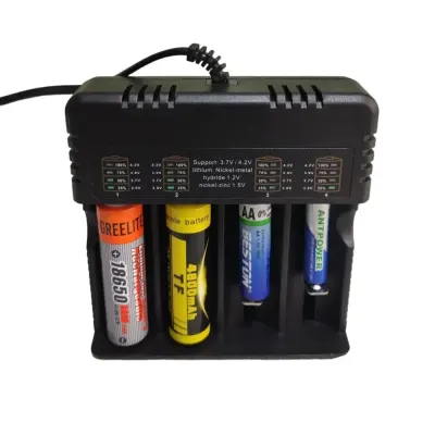 Incarcator baterii Li-ion HD-4882B, 4 sloturi 4.2V 4000mA pentru 18650 26650 14500 16340