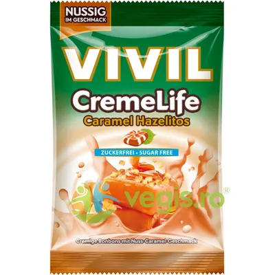Bomboane Cremoase cu Caramel si Alune fara Zahar 90g