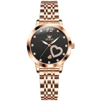 Ceas de dama Olevs CS1692, otel inoxidabil, rose gold, cadran negru