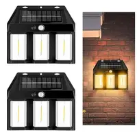 Set 2 x Lampa solara tripla cu senzor de miscare