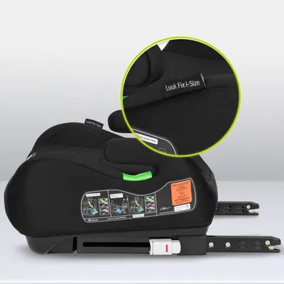 Inaltator auto Lionelo Luuk Fix instalare cu sistem Isofix negru i-Size