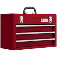 DURHAND Cutie pentru scule cu 3 sertare, compartiment superior, încuietori din oțel, mâner, 51x22x32 cm, Roșu | Aosom Romania