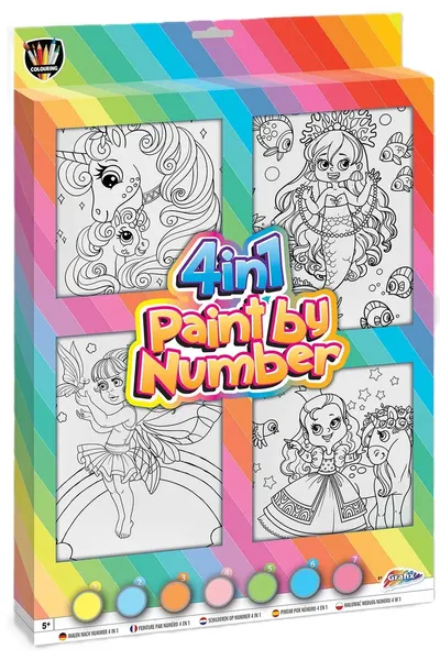 Set de pictură pe numere Moxy - 4 în 1, pentru fete