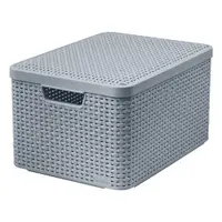 Cutie de depozitare gri din plastic cu capac 33x44,5x25 cm Style – Curver