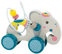 Jucarie din lemn de tras Small Foot - Elefant cu spirala