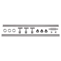 Iluminat decorativ pe sina, PURI TRACK Melodii GU10, gri cu trei capete, gri-argintiu, inclusiv. 2x1 m 240V pista, 3x Puri capete de lampa, conectori lungi, 2 capace de capat, inel 3x deco, lampa 3x LED GU10,