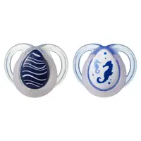 Set 2 suzete ortodontice din silicon Tommee Tippee Night 0-6 luni Seahorse