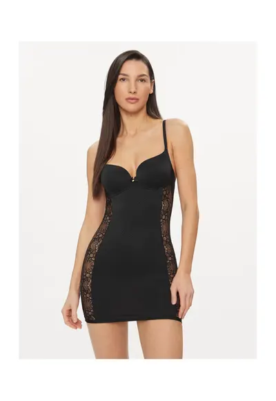 Camasa de noapte dama - 302604920 - Poliamida/Elastan - Negru