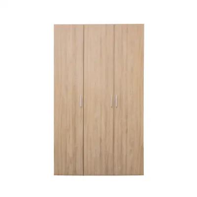 Dulap ALMA L, 3 usi, 6 rafturi, bara de haine, sonoma, 120x52x203 cm