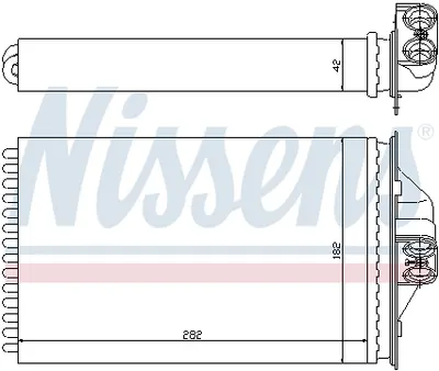 Schimbator caldura incalzire habitaclu (282x182x42) CHRYSLER VOYAGER III; DODGE CARAVAN; PLYMOUTH VOYAGER 2.0-3.8 intre 1995-2001