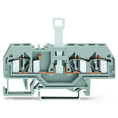 3-conductor disconnect terminal block; for DIN-rail 35 x 15 and 35 x 7.5; 4 mm²; CAGE CLAMP®; 4,00 mm²; gray