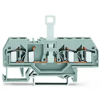 3-conductor disconnect terminal block; for DIN-rail 35 x 15 and 35 x 7.5; 4 mm²; CAGE CLAMP®; 4,00 mm²; gray