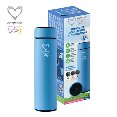 Termos cu indicator digital de temperatura EasyCare Baby albastru 500 ml
