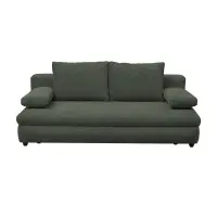 Canapea extensibila OLIMP, 3 locuri, cu arcuri si lada depozitare, verde, 203x100x85 cm