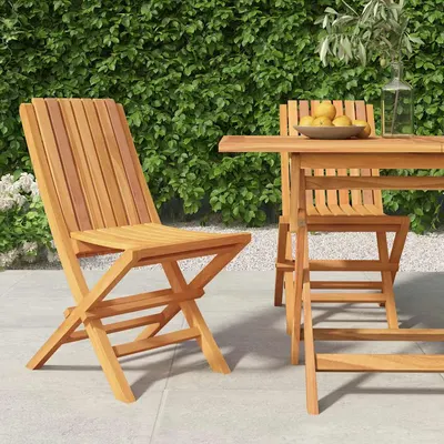 vidaXL Scaune pliante 2 buc 47x47x89 cm lemn masiv de tec
