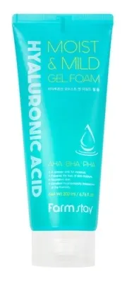 FarmStay Spumă de curățare facială Hyaluronic Acid Moist &amp; Mild, 200 ml