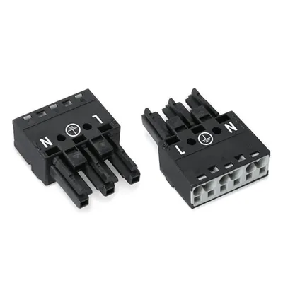 Socket; 3-pole; Cod. A; 4,00 mm²; black