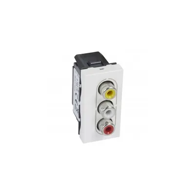 3 x RCA priza Arteor - 1 module - alb