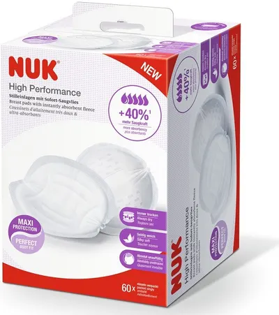 Comprese absorbante de alăptare Nuk de înaltă performanță, 60 bucăți
