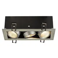 Spot incastrat, KADUX Ceiling lights, aluminium triple-headed LED, 3000K, rectangular, brushed aluminium, 38°, 3x9W, incl. driver,