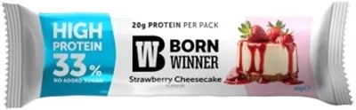 Baton proteic Active, cheesecake cu căpșuni, 60 g, Born Winner
