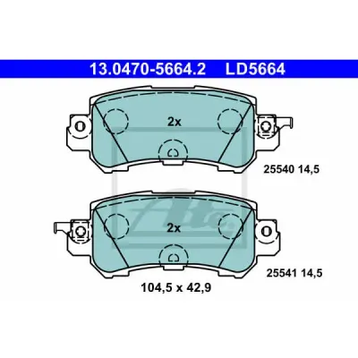 Set placute frana, frana disc ATE 13.0470-5664.2