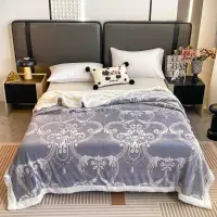 Patura CoCoLiNo cu blanita, 200x230cm, Jojo Home, Gri, model elegant