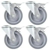 Gossi roti pivotante cu gaura pentru surub, 8 buc., 100 mm
