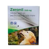 Pipete antiparazitare caini, Zeronil, 268 mg 20 - 40 kg 6 pipete
