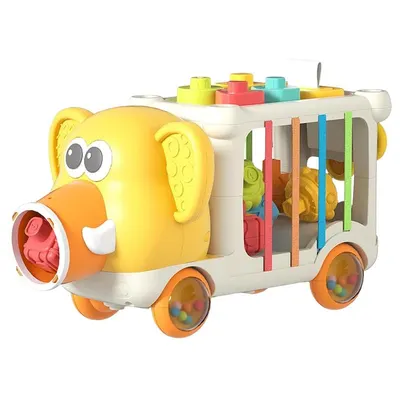 Jucărie educativă de tras Vtech – Elefănțel cu forme, galben