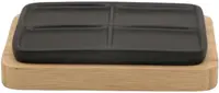 Suport pentru săpun Inter Ceramic - Ninel, 13 x 8.5 cm, negru/bambus