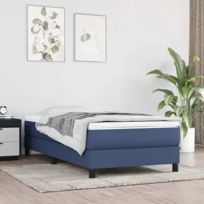 vidaXL Saltea cu arcuri buzunar, fermitate medie, albastru, 90x190x20 cm, textil