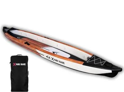 Canoe-kayak gonflabil pentru 3 persoane dropstitch 490 x 85 x 42 cm K-BLACK