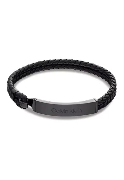 Bratara cu aspect impletit - Negru/Argintiu