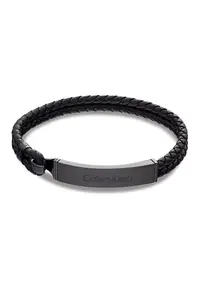 Bratara cu aspect impletit - Negru/Argintiu