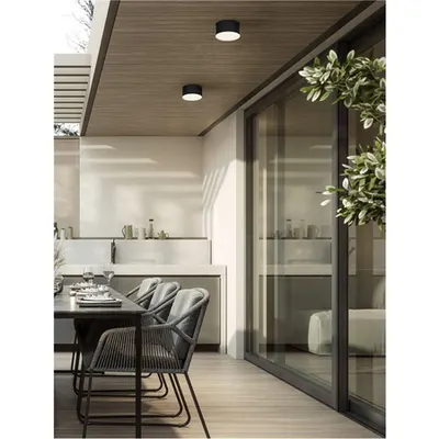 Plafoniera JUDI Nisipiu Negru Aluminiu Polycarbonate LED 10 Wat 100-240 Volt 655Lm 3000K IP65 Beam Angle 109°