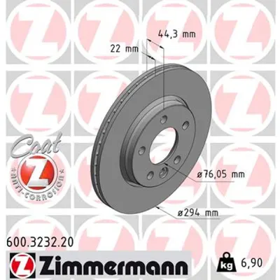 Disc frana ZIMMERMANN 600.3232.20
