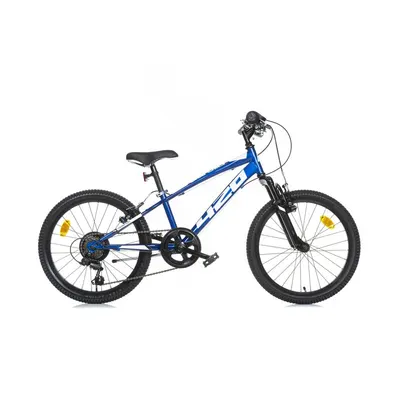 Bicicleta copii, Dino Bikes, Mountain Bike, Sport albastru, Cu 6 viteze si suspensie, 20 inch, Pana la 130 cm
