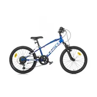 Bicicleta copii, Dino Bikes, Mountain Bike, Sport albastru, Cu 6 viteze si suspensie, 20 inch, Pana la 130 cm
